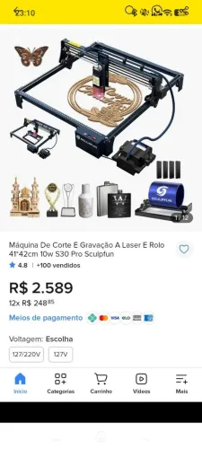 Cnc laser sculpfun s30 pro 10w 