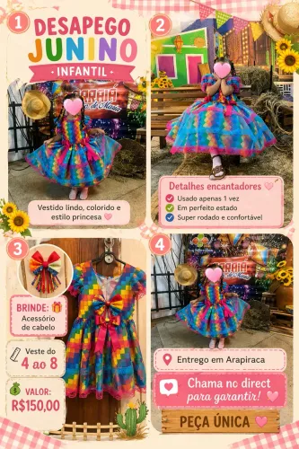 Vestido Junino Infantil