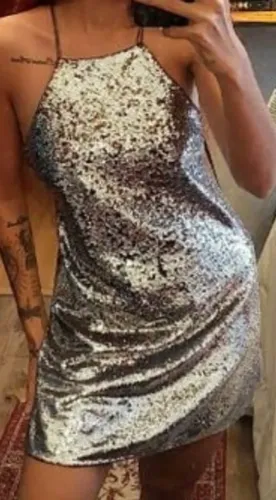 Vestido Paetê Furta-cor NOVO