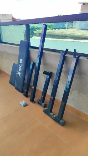 Suporte Barra p/ Bíceps e Supino com Banco 