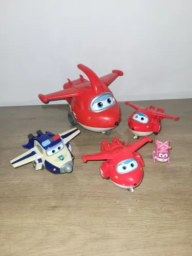 Coleção c 5 aviões Super Wings c Jett's, Paul e Dizzy originais o maior c 22,17e7cm comp