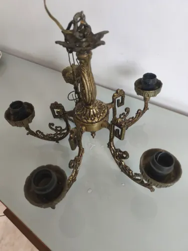 Luminária de bronze antiga 