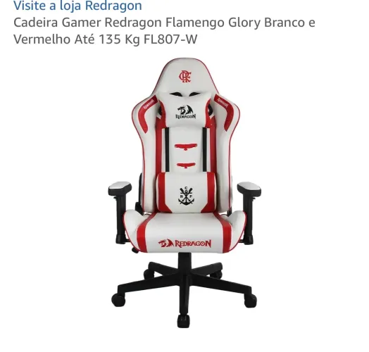 Cadeira Gamer Redragon Flamengo branco