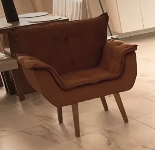 Poltrona Opala Veludo Terracota