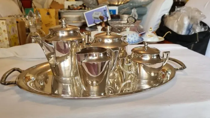 Antigo Jogo de Chá e Café Toledo Argentina - Art Déco (5 Peças) - Ler a descrição!!!