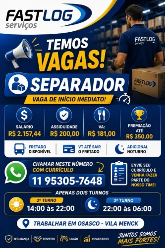 Vaga para Separador de Mercadoria