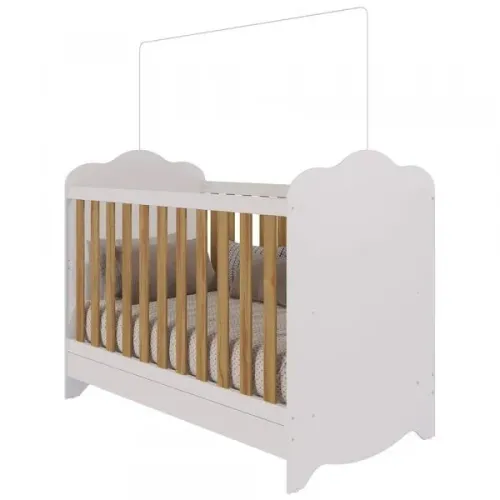 BERÇO AMERICANO 3 EM 1 BRANCO BRILHO/ AMÊNDOA