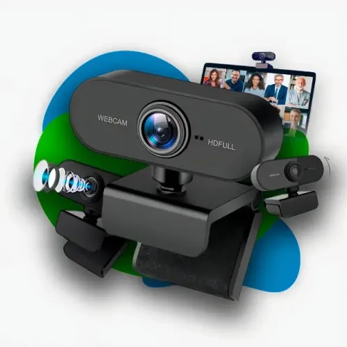 Webcam Full HD 1080p microfone para PC e notebook USB 2.0