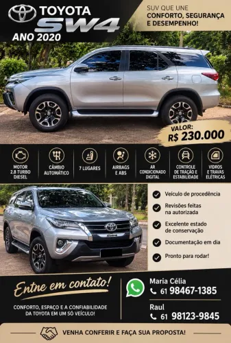 Toyota Hilux SW4 SRX 4X4 2.8 TDI 16V Dies. Aut. 2020
