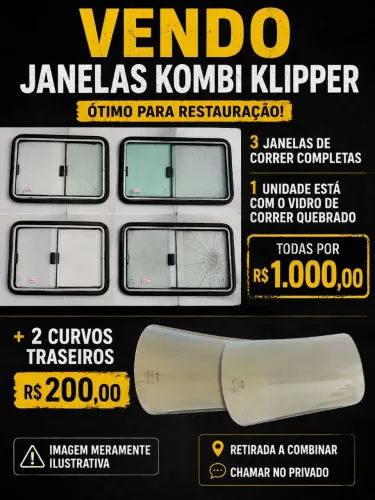 Janela correr Kombi klipper 1996