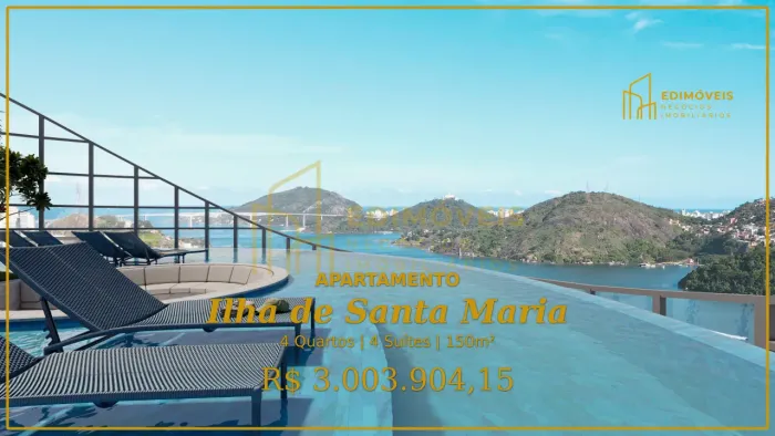 Apartamento Exclusivo com Lazer Completo na Ilha de Santa Maria, Vitória