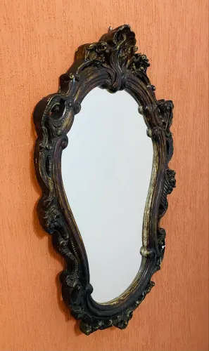 Espelho De Parede Grande Moldura Gesso Ouro Velho 95x61