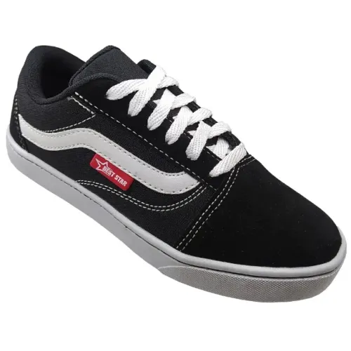 Tênis Infantil Masculino Meninos Casual Best Star Preto/Bco BSPB