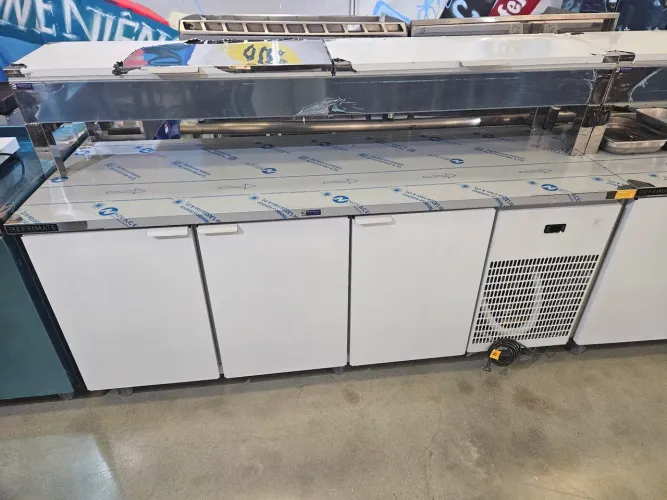 balcão refrigerado de inox 2m com condimentadora - a pronta entrega
