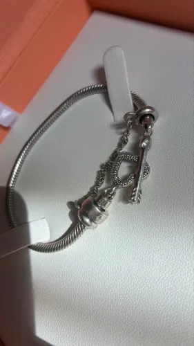 Pulseira Life by Vivara Prata Fecho T Coração Original + Embalagem Completa
