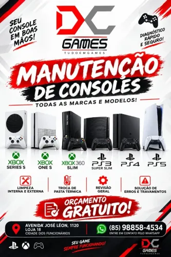 Manutenção e consoles Ps3, Ps5,Ps5, Xbox 360, One