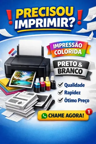 Impressão preto & branco e colorida.