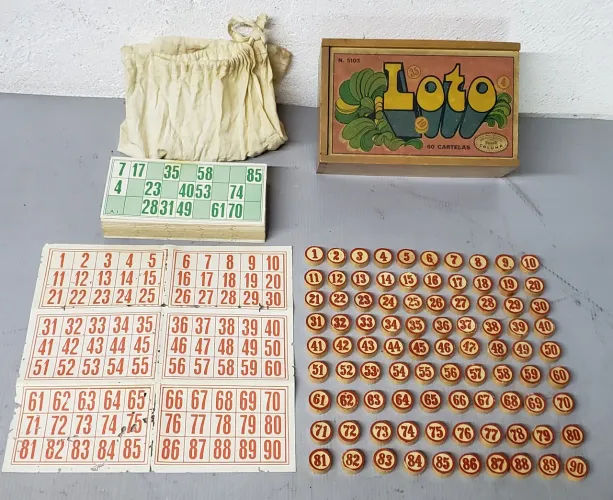 Jogo loto coluna bingo antigo 