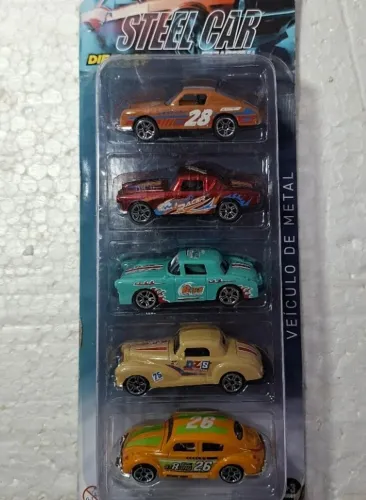 Kit 5 Carrinhos Candide Steel Car - Garagem SA