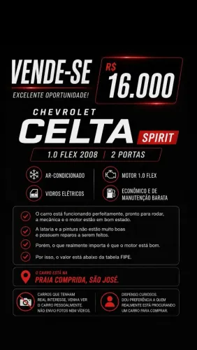 Chevrolet Celta Spirit 1.0 MPFI 8V Flexpower 3P 2008