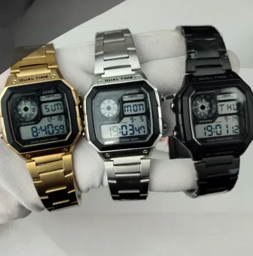 Lacrado Relógio Masculino Skmei 1335 Digital Retrô Estilo Casio