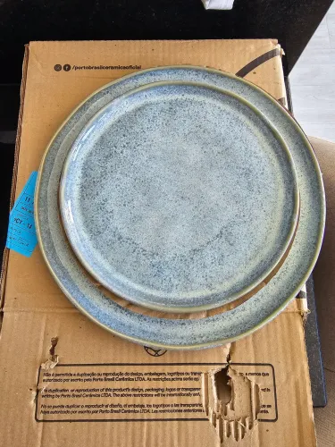 Jogo prato sobremesa 6 peças Porto Brasil Green Granite