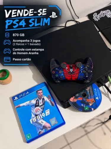 PS4 SLIM 870gb (passo cartão)