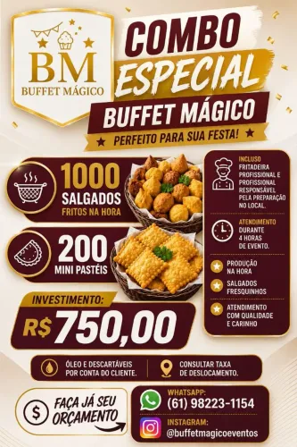 Salgados fritos na hora a domicílio