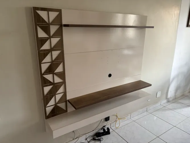 Painel Suspenso Mosaic 160cm Canela Off White