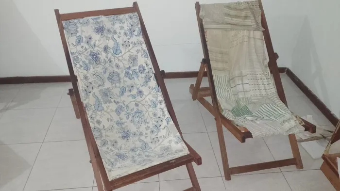 Cadeiras Espreguiçadeiras kit Duas Madeira dobrável 3 posições