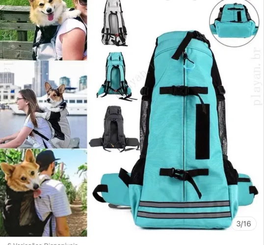 Mochila respirável para animais