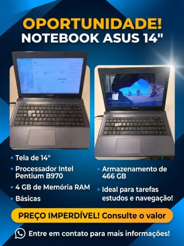 Notebook Asus 14" - Perfeito para Estudos e Trabalhos Básicos!