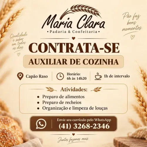 AUXILIAR DE COZINHA CAPÃO RASO