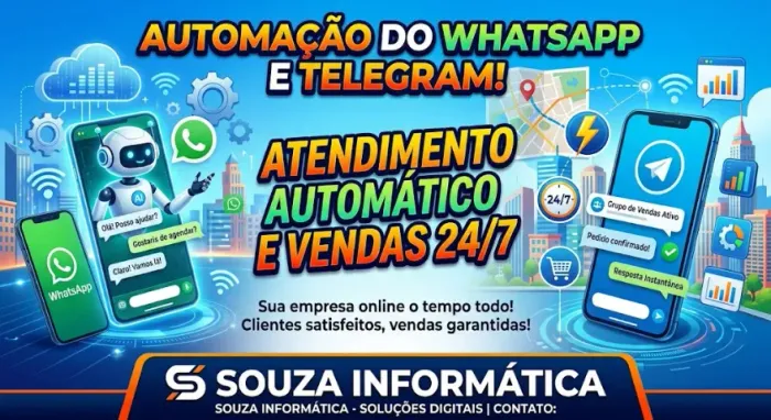 Sistema de auto respostas para o WhatsApp e Telegram - atendimento 7/24hr