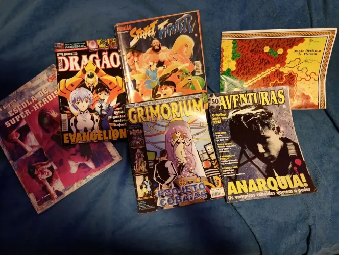 Kit Livros, Revistas e Mapa RPG