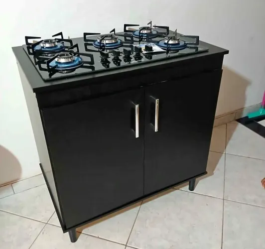 BALCÃO COM FOGÃO COOKTOP 5 BOCAS NOVO 