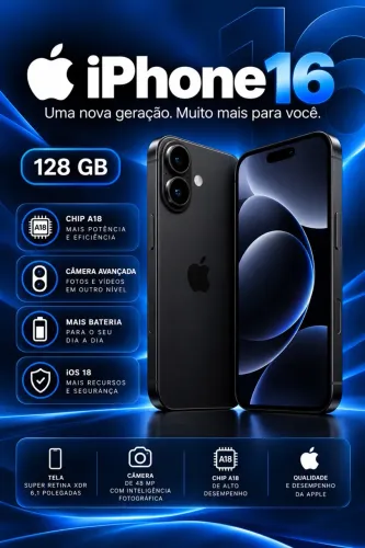 IPHONE 16 128 GB | ZERO NA CAIXA| preto
