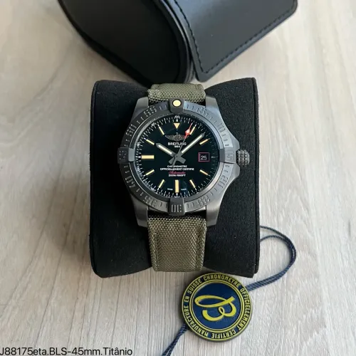 Relógio Breitling avenger titânio dlc  black bird 