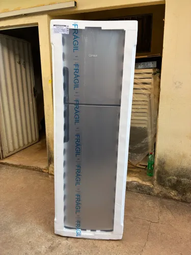 Geladeira consul 377 litros na caixa frost free inox