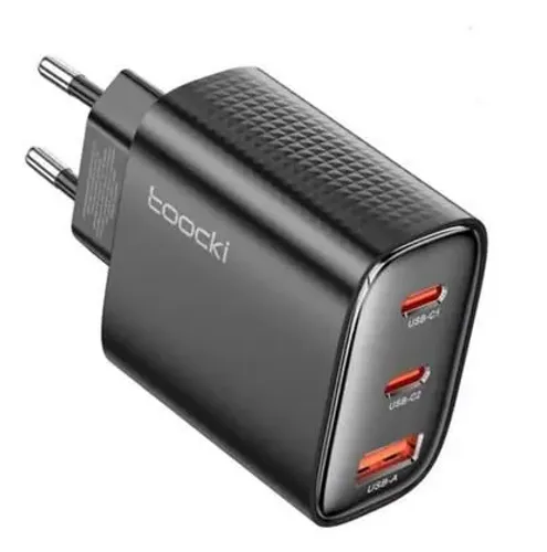 Carregador Turbo Toocki 40w Gan 3 Portas