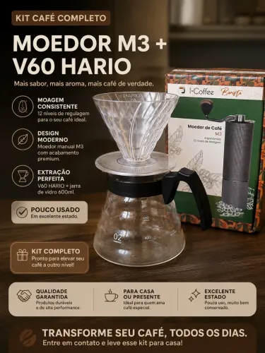 Kit café - Moedor M3 + V60 Hario