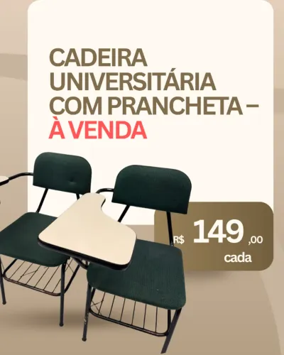 Cadeira universitária com prancheta fixa 