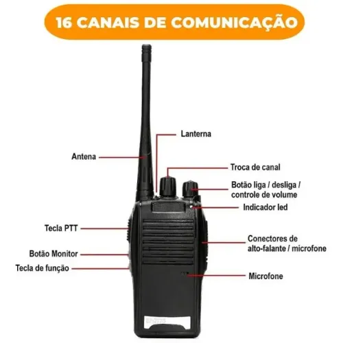 Rádio Comunicador 2 Unidades Walkie Talkie 