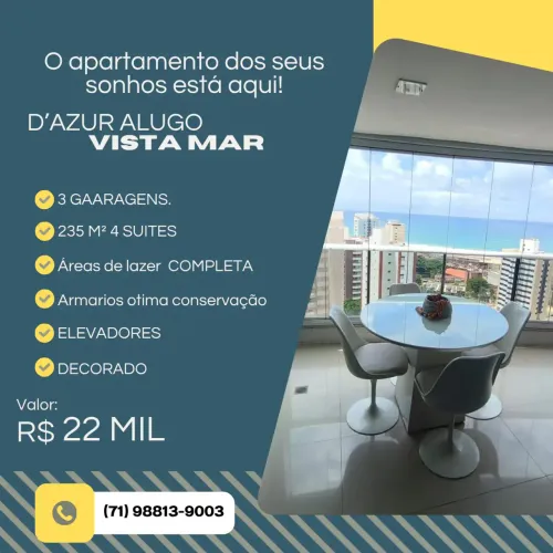Apartamento para locação no D"AZUR, PIATÃ, Salvador, BA