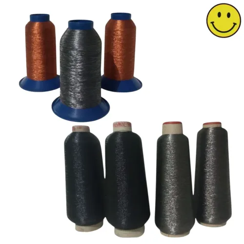kit 7 linhas metalizadas de bordado maquina mão