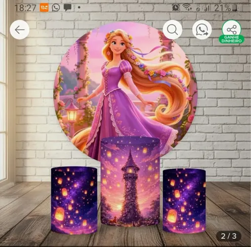 Kit Decoração Festa Rapunzel - Enrolados