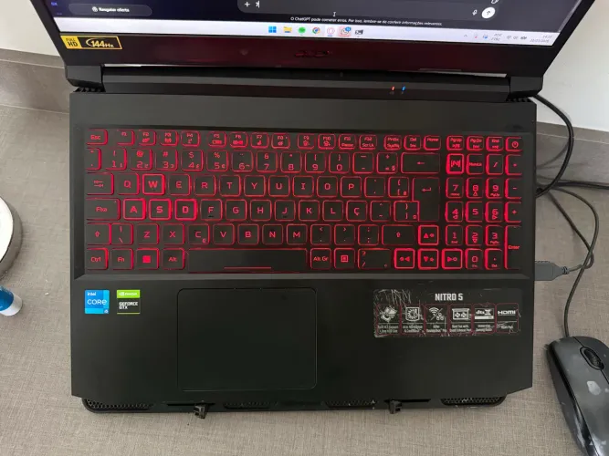 Acer Nitro 5 AN515-57 GTX 1650 Tela 144Hz SSD 512GB