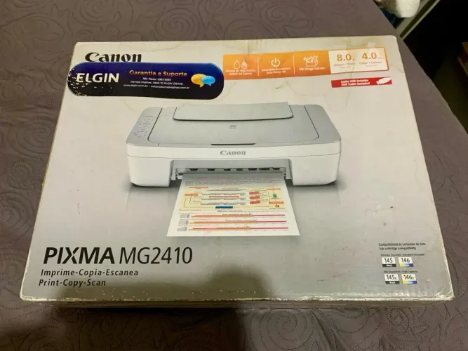 Impressora Multifuncional Canon PIXMA MG2410 - Imprime, Copia e Escaneia