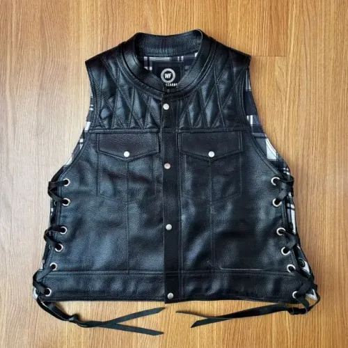 Colete de Couro Feminino Motociclista 