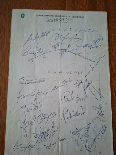 Colecionável Esportivo 1970 - Autógrafos Seleção (Pelé e outros)